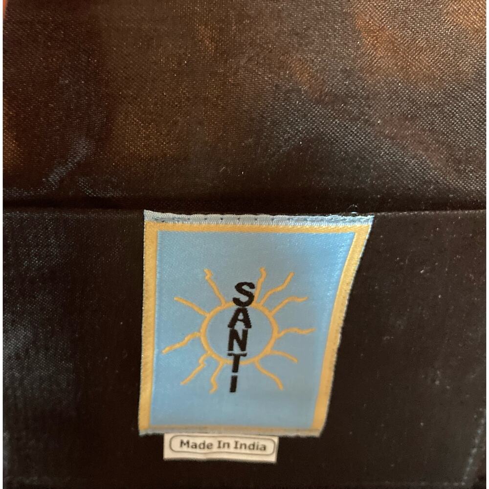Santi Beaded Clutch Evening Bag Satin + Ornate Gold & Black Beading ~ Lovely - Picture 8 of 9